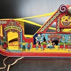J  Chein Roller Coaster Tin Litho Vintage Windup Carnival Works