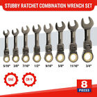 Workpro 8pcs Flex-head Stubby Ratcheting Combination Wrench Sets Sae 5 16-3 4 In