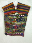 Guatemalan Huipil Poncho Large Pockets Hand Woven Vintage 56x18 Inch