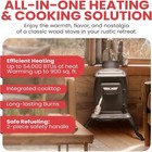 Cool Touch Safety Handle Cast Iron Wood Burning Stove Heater Up To 54000 Btu