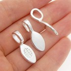 100pcs Silver Glue On Bail Charm Pendant Earring Bails For Glass Tile Diy   
