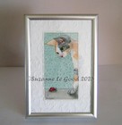 Devon Rex Cat Ladybird Painting Framed Original Hand Painted By Suzanne Le Good