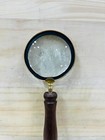 Antique Vintage Maritime Brass Magnifying Magnifier  Antique Brass Heavy Glass