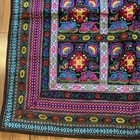 Vtg Usa Handmade Embroidered Boho  Table Cloth Runner  Mid Century Folk Art 