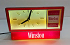 Vintage Winston Cigarettes Plastic  Light Up Clock-lights Ups   Keeps Time  Nice
