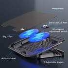 Ultra Slim Laptop Cooling Pad With 2 Quiet Big Fans  5 Height Adjustable Ergo   