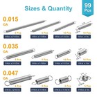 99pcs Extension Spring Assortment Kit  12 Sizes Small Tension Springs With Du