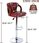 Set Of 2 Bar Stools Adjustable Counter Height W back Arms Swivel Leather Chairs