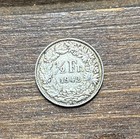 1942 Swiss 1 2 Franc Silver Coin Wwii Era Switzerland Circulated