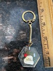 Biloxi Mississippi Souvenir Keychain Hexagon Clear Resin Charm Seahorse