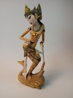 Wood Carved Balinese Hindu Indonesian Goddess Dancer Figurine 8 5 