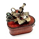 Vintage Nautical Astrolabe Sextant 3  Antique Marine Brass With Leather Box Gift