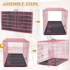 Large Medium Dog Crate Folding Kennel Cage Plastic Tray Divider 48 Inch Metal