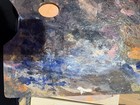Vintage Oil Paint Artist Wood Painters Palette