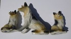 Vintage Dog  Collie Mom 2 Pups Ceramic Sitting