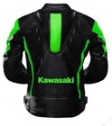 Kawasaki Motorbike Cowhide Leather Racing Jacket Motorcycle Biker Jacket