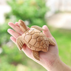Good Luck Wooden Hand Carved Wooden Sea Turtle Statue  Sculpture Art Decorative