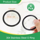 2  Metal O Ring  4pcs Seamless 304 Stainless Steel Rings Black 5mm X 50mm