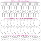 Audab Acrylic Keychain Blanks - 108 Clear Pieces 2 Inches  Silver 