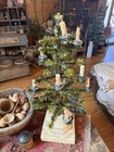 Awesome Primitive Christmas Tree Old Wood Pedestal Early Cabin Goods