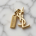 Ysl Charm Pendant  Stamped Zipper Pull