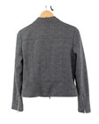Ann Taylor Grey Plaid Zip Up Jacket Blazer Women s Size 6 Lined Pockets Career