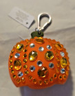 Blingy Pumpkin Pocketbac Holder Keychain With Gems - Holds Oval Or Rectangular