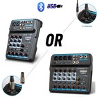 6 Channel  Audio Mixer Bluetooth Mixing Console For Dj Karaoke Live Podcast Usb