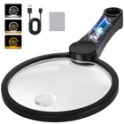Large 5 2  Rechargeable Led Magnifier - 30x 40x 60x Handheld Lighted Glass For R