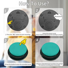 Set Of 5 Color Dog Buttons With Rubber Mat For Communication voice Recording But