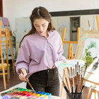 12pcs Artist Paint Brushes Set Professional Brush Wooden Oil Acrylic Watercolour