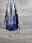 Vintage Mcm Glass Fingers Stretched Swung Vase Blue 9 5 