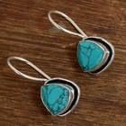 Handmade Sterling 925 Silver Solid Turquoise Gemstone Genuine Dangle Earrings