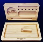 New Raw Wooden Bamboo Backflip Magnetic Rolling Tray Stash Box Free Shipping