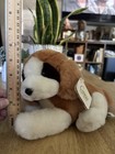 Russ Berrie Tara Brown White Black Caress Dog Plush Stuffed Toy 8   Vintage