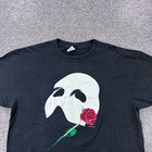 Vintage Phantom Of The Opera Shirt Mens Xl Black Broadway Musical Mask Rose