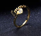 Custom Name Ring Jewelry Heart Spiral Cubic Zirconia Stainless Steel Handcrafted