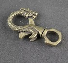 Vintage Look Dragon Figurines Retro Brass Car Key Chain Belt Loop  Purse Charm