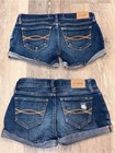 Vintage Y2k Abercrombie   Fitch Dark Blue Rolled Cuff Denim Shorts Preppy