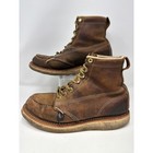 Thorogood 814-4203mens Brown Leather Moc Toe Work Boots Made In Usa Size 8 1 2 D