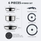 Ciwete 6-piece Hybrid Stainless Steel Pots And Pans Set Non Stick