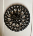 New Vintage Cast Iron Round Wall Plaque Decor Hearts Motif Flag Stand 12    Sturdy