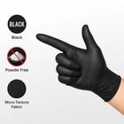 Nitrile Gloves Powder Free   Examination Gloves   Black   Pack Of 50 Qty- L