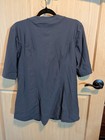 Cherokee Form Women Scrubs Top Asymmetrical Zip Front Lab Coat Pewtereuc