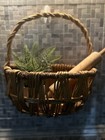 Wicker Basket For Flowers  Wall Hanging  Porch-read Description