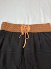 By   By Tiered Ruffle Black Skirt High Low Stretch Waist Sz M Lined Accent Belt