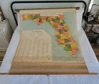 Vintage A j  Nystrom Pull Down School Map    Florida   C s  Hammond  co  Newyork