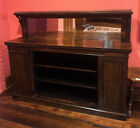 Antique English Carved Buffet Sideboard Server Credenza W Mirrored Backsplash