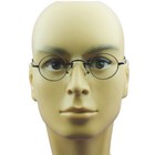 Vintage 37mm Small Round Eyeglass Frames Spring Hinges Glasses Clear Lenses