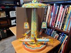 Nice 1950 s J  Chein Tin Litho Lever Wind Up Ride A Rocket Go-round